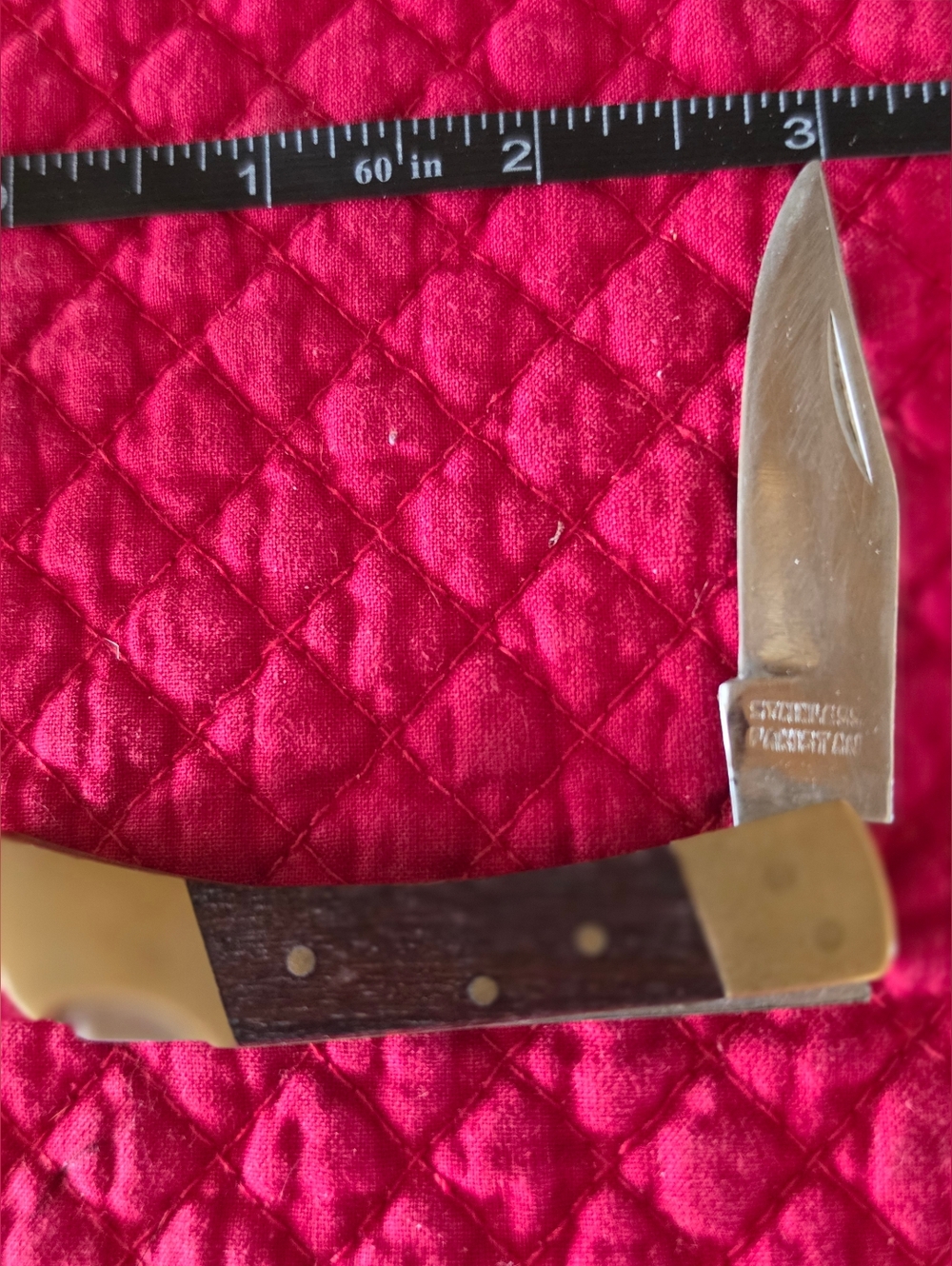 "Buck Clone" Stainless Pakistan Pocketknife with Wood Handle Vintage EUC